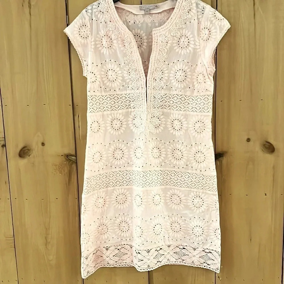 Calypso St. Barth Rondinara Pink Eyelet Dress Size XS - Picture 1 of 3